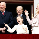 King Harald with The Crown Princess, Marius and Princess Ingrid Alexandra (Photo: Lise Åserud / NTB scanpix)